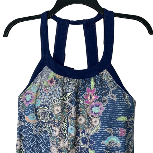 Prana Cantine Blue Floral Paisley Athletic Exercise Dress - Blue Anchor Kona - S - Picture 6 of 12